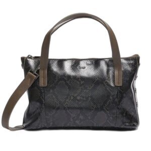 Hammitt Addie Medium Olivine Snake Tote w Strap & Dust Bag (Gunmetal)